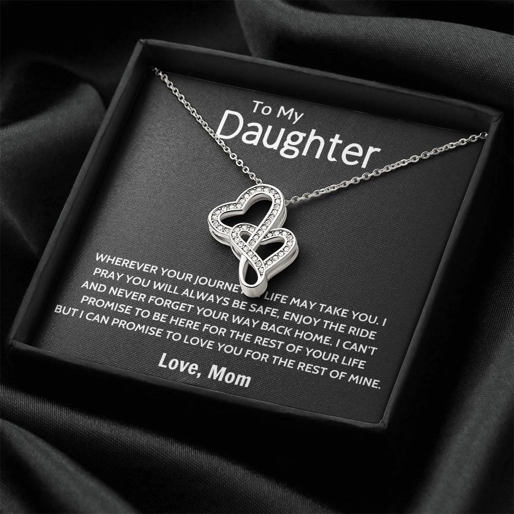 Daughter Gift Necklace Daughter Birthday Gift Gift For Daughter Daughter Jewelry 18 Double Hearts Necklace