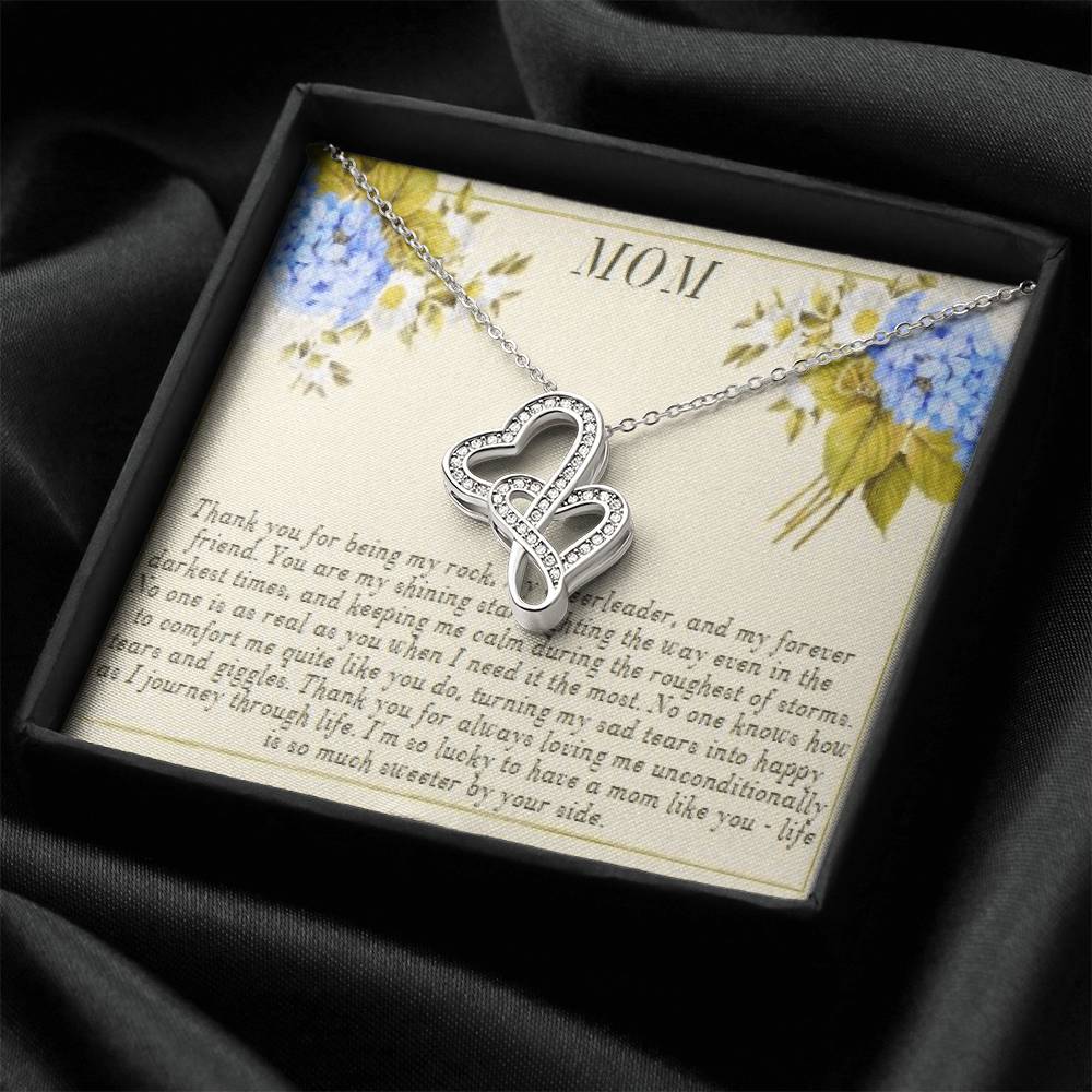 Mom Necklace Mother Necklace Mom Gift Mother's Day Gift Mother's Day Necklace Mother Daughter Gift Double Hearts Necklace