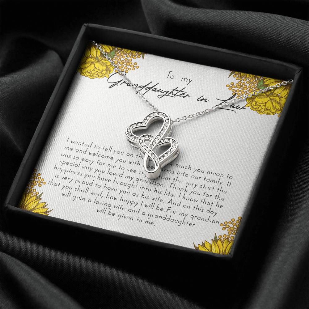 To My Granddaughter-In-Law Gift I Wanted To Tell You  2 Double Hearts Necklace