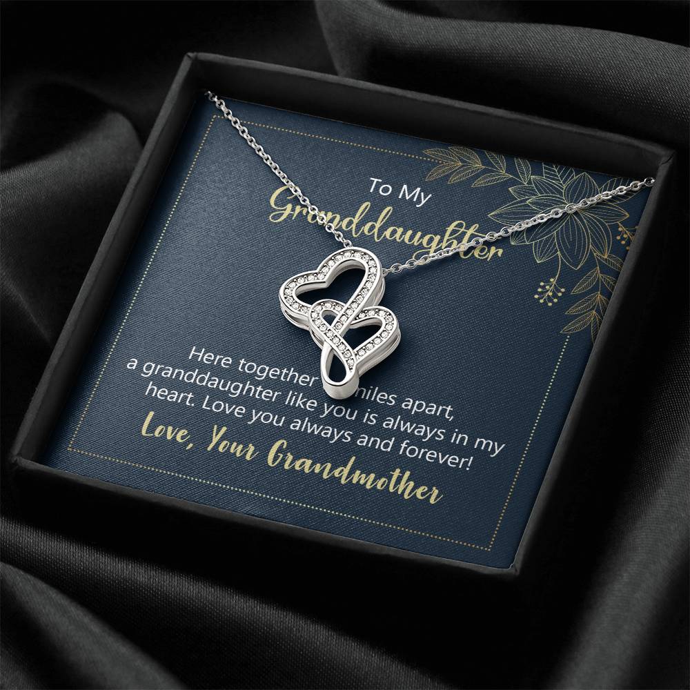 To My Granddaughter Necklace 2 Double Hearts Necklace