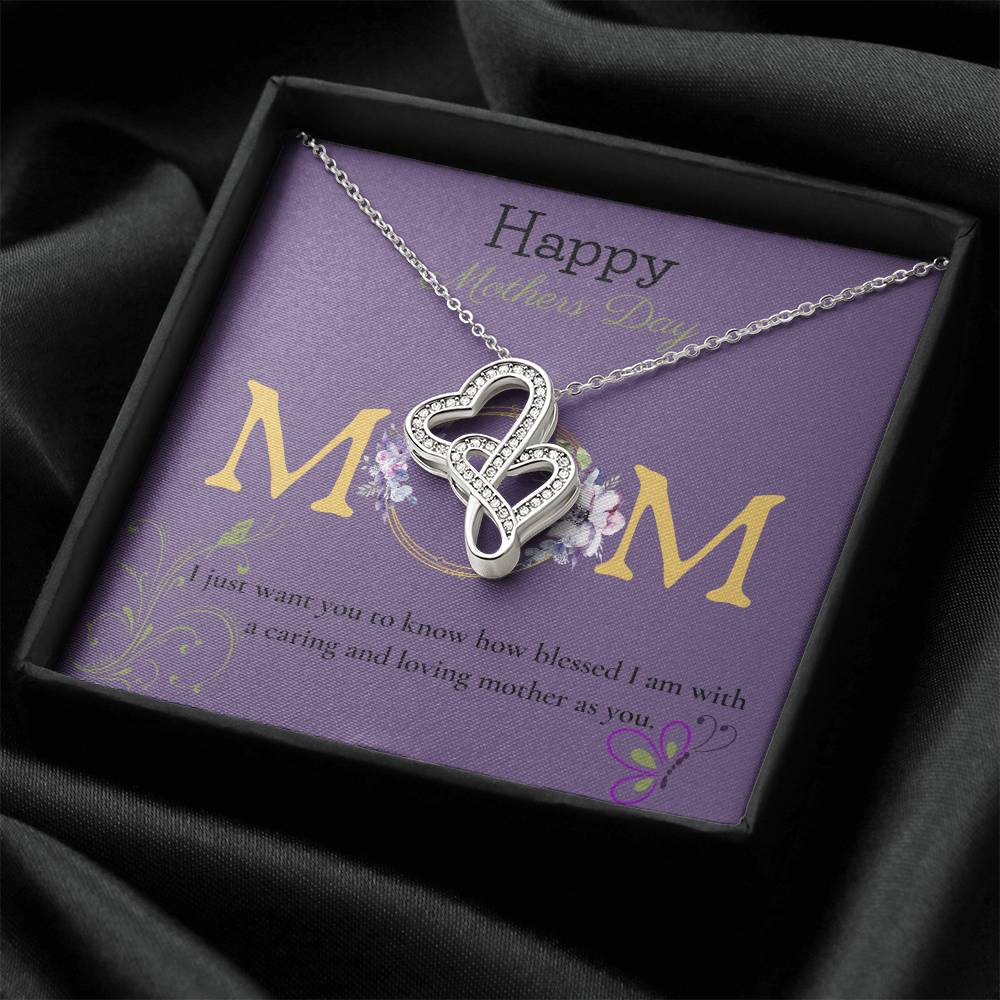 Mom  ! Gift Set For Mother's Day. Double Hearts Necklace
