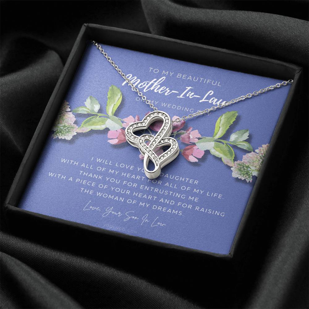 Mother Of The Bride Gift From Groom  Mother In Law Gift On Wedding Day From Groom  Gifts For Mother Of The Bride  Futu 3 Double Hearts Necklace