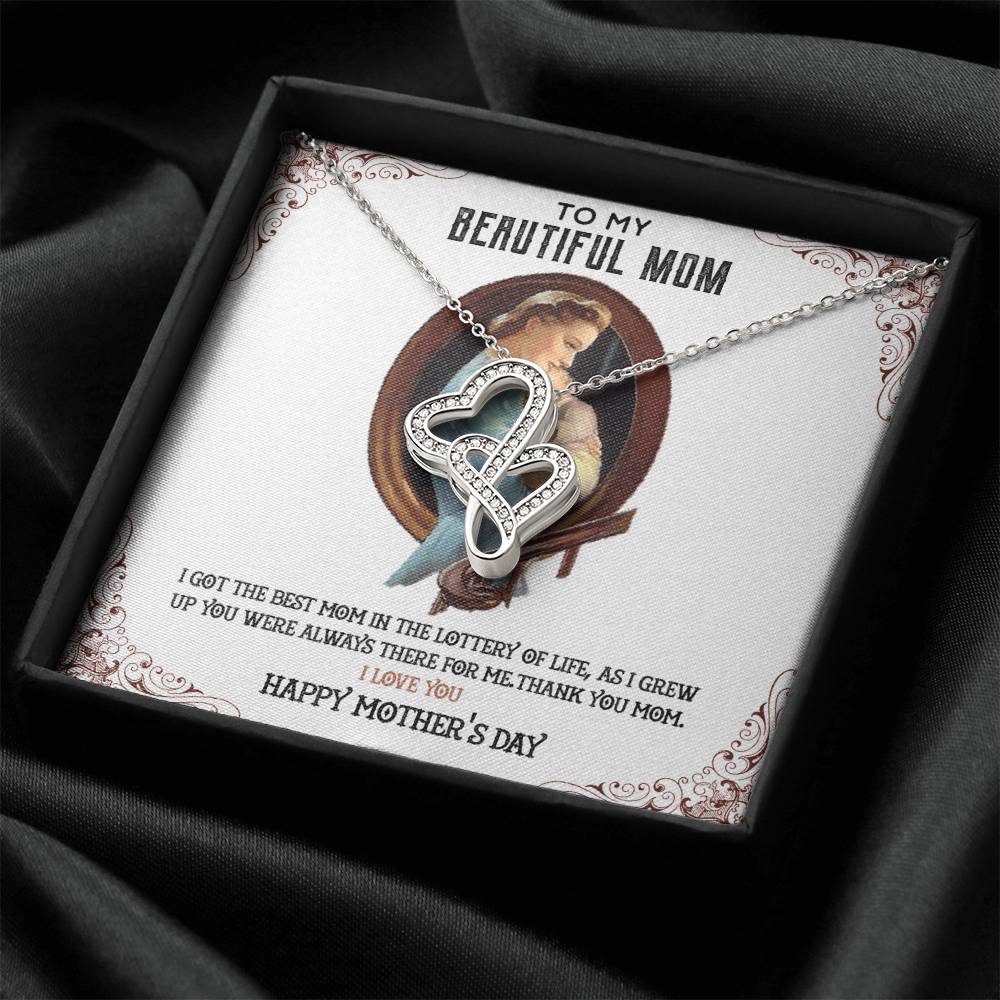 Mother's Day Gift Double Hearts Necklace