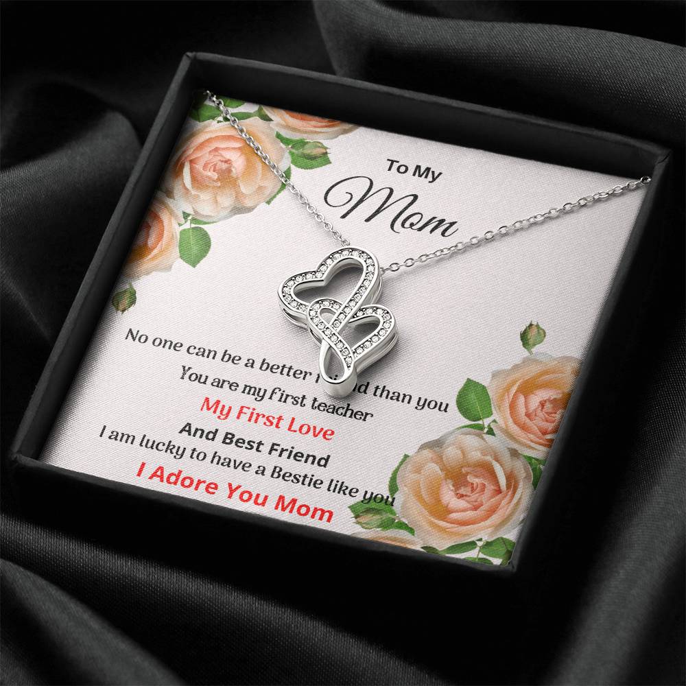My First Love - Mother's Day Necklace Double Hearts Necklace