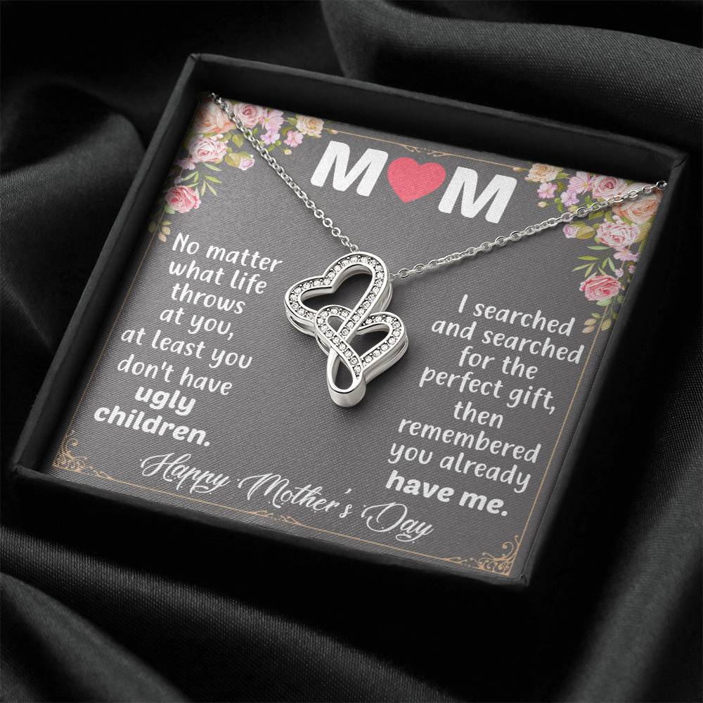 Happy Mother's Day 2 Double Hearts Necklace