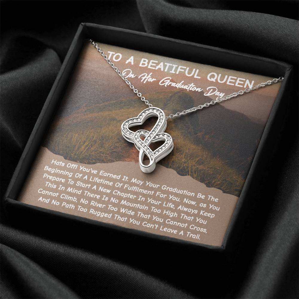 Unique Graduation Gift -  Double Hearts Necklace