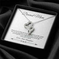 'Dearest Mom' Double Heart Necklace - The Most Caring Person In This World Double Hearts Necklace