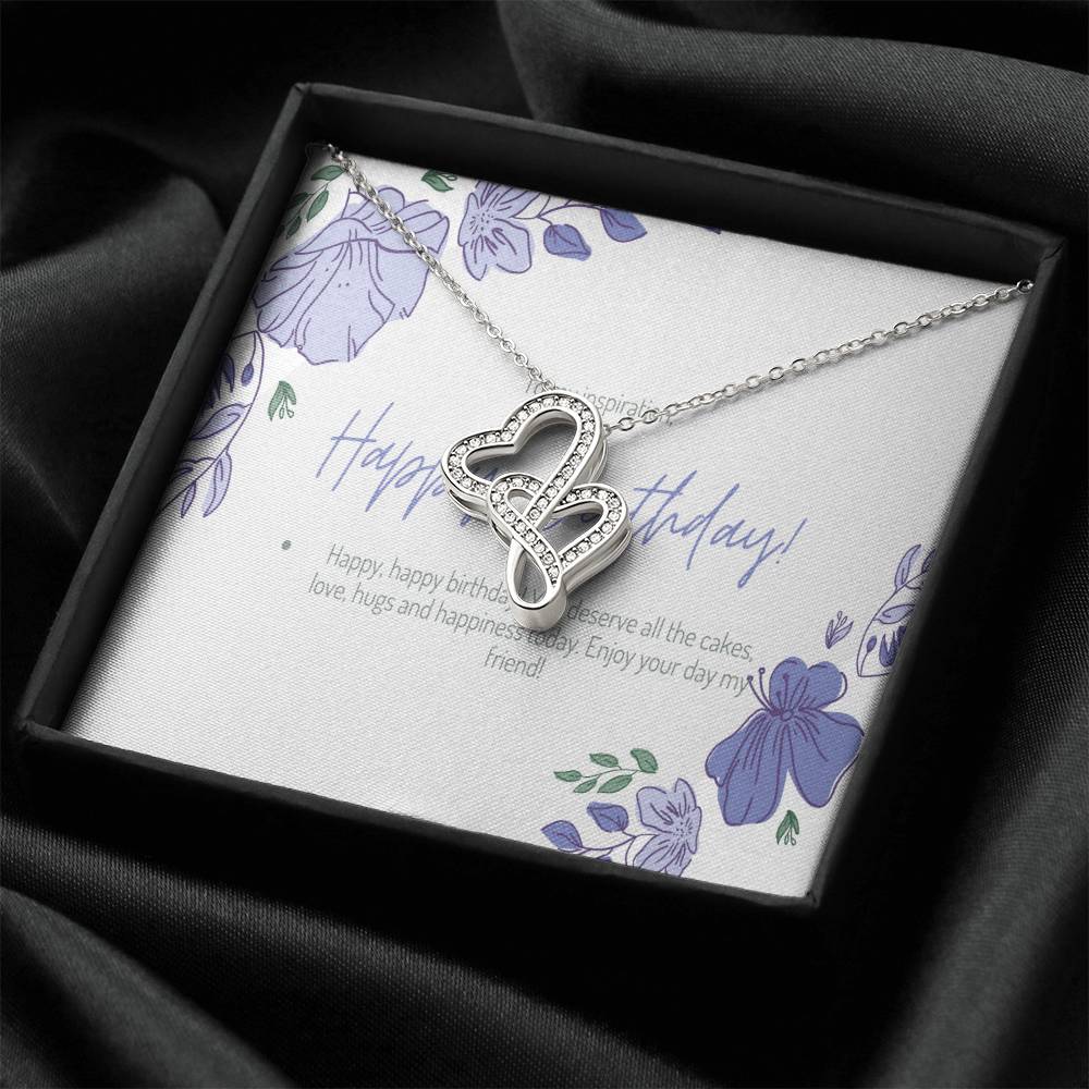 To My Daughter 3 Double Hearts Necklace