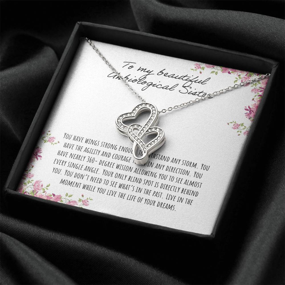 To My Beautiful Step Sister Double Hearts Necklace