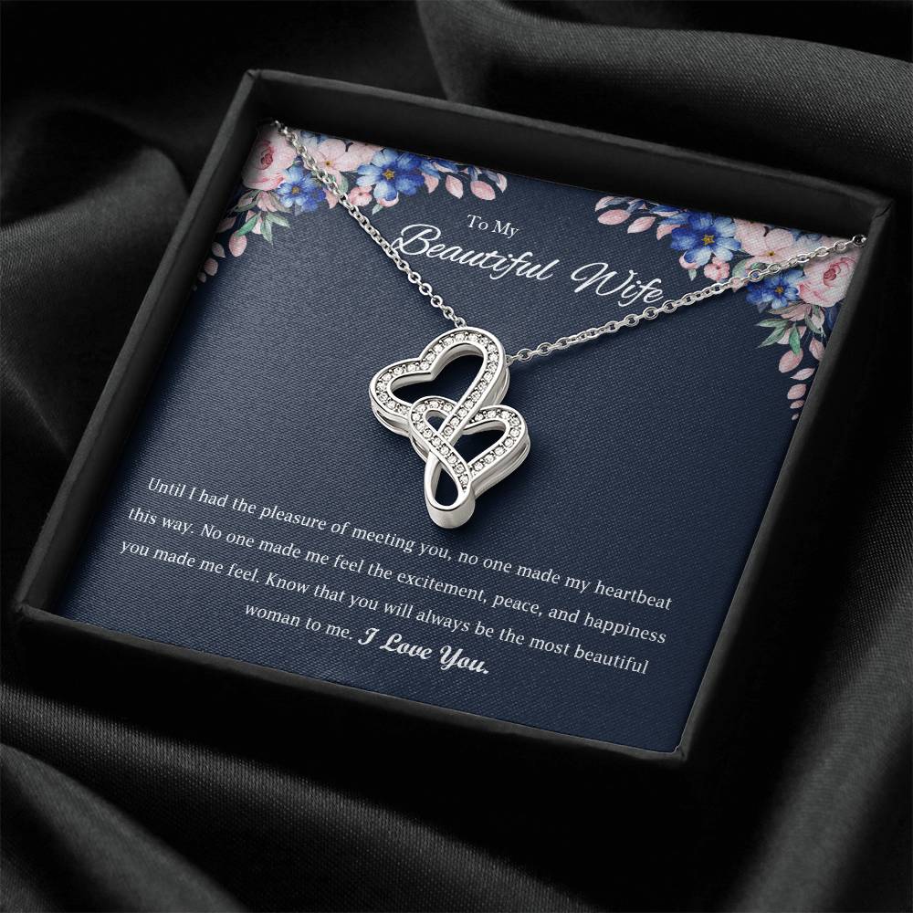 Perfect Gift For Wife. Anniversary Gift. Birthday Gift. Christmas Gift. Double Hearts Necklace