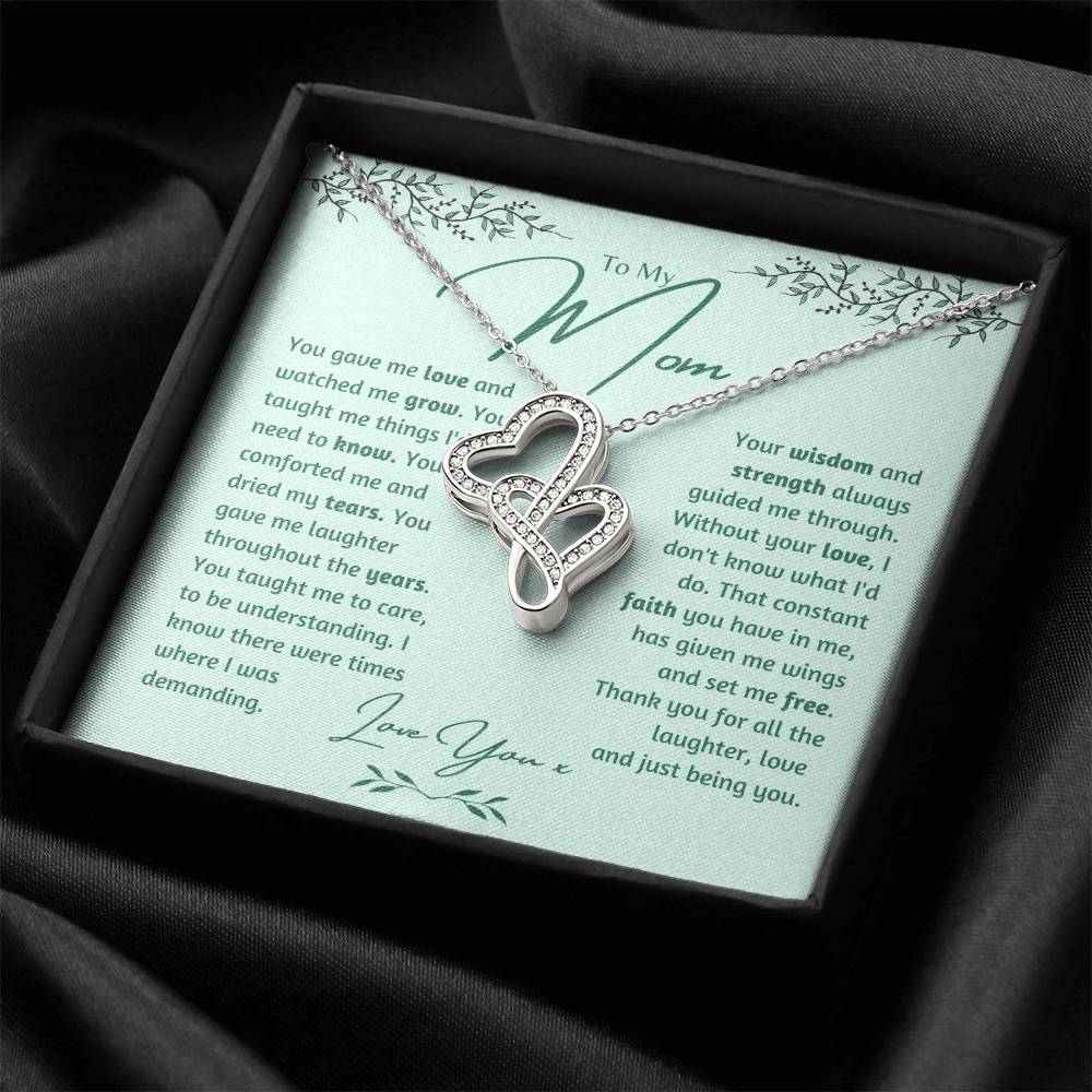 To Mom Mother's Day  Double Hearts Necklace