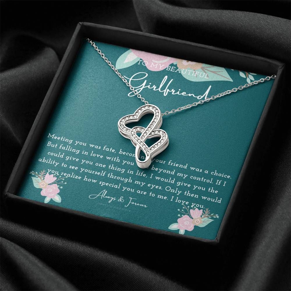 To My Girlfriend Necklace Necklace For Girlfriend Birthday Gift For Girlfriend Valentine Gift For Girlfriend Girlfrien Double Hearts Necklace