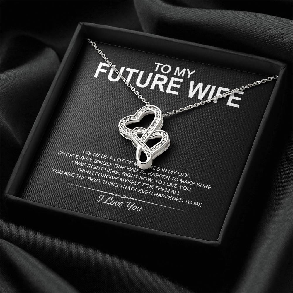To My Future Wife - I Love You Message - Tmfw15 Double Hearts Necklace
