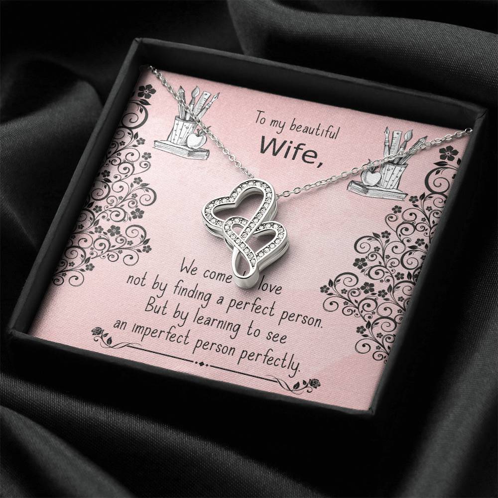 Gift For Wife 1 Double Hearts Necklace