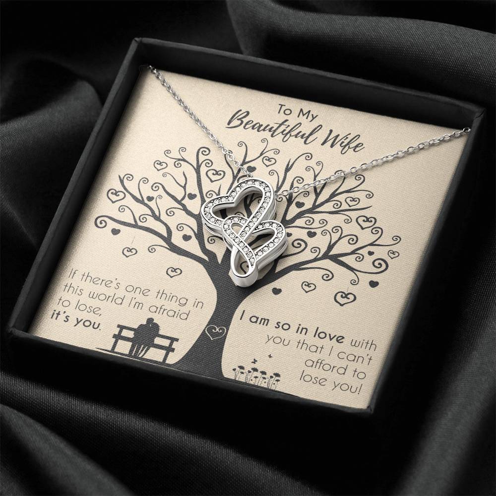 I Am So In Love With You - Gift For Wife Double Hearts Necklace