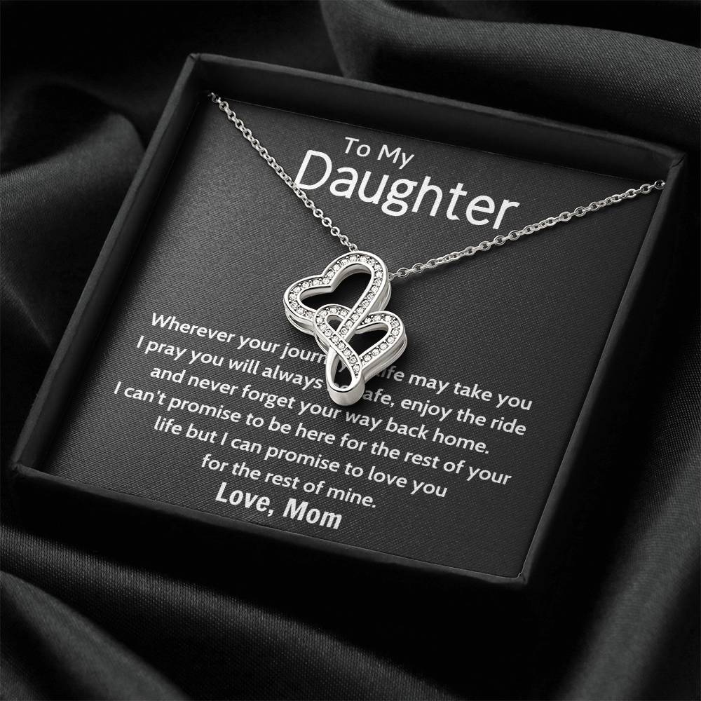 Daughter Gift Necklace Daughter Birthday Gift Gift For Daughter Daughter Jewelry 14 Double Hearts Necklace