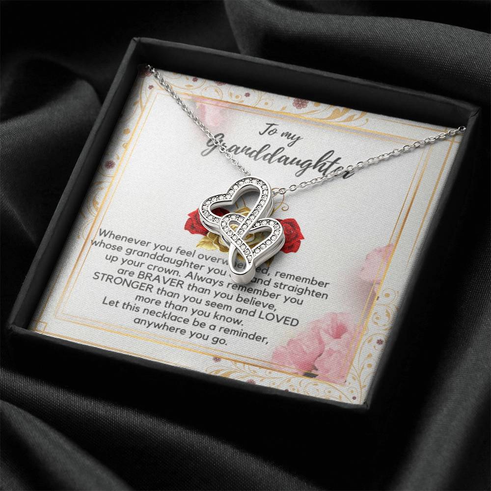 To My Granddaughter Necklace Double Hearts Necklace