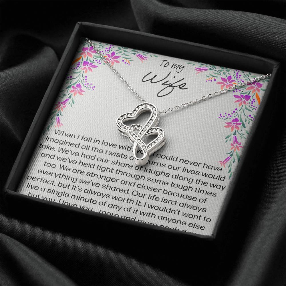 To My Wife You're Not Just The Mother Of My Children Double Hearts Necklace