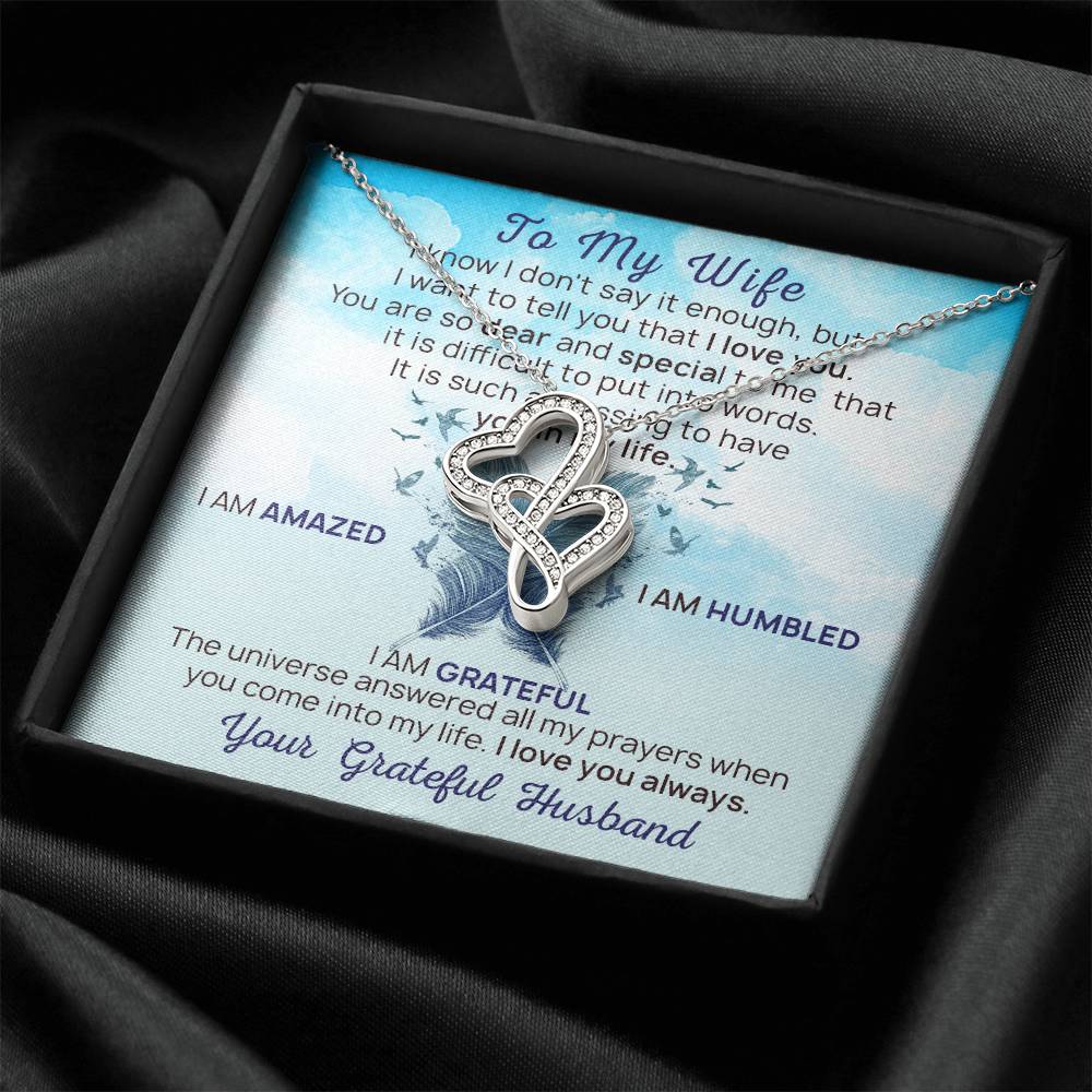 To My Wife Heart To Heart My Wife Necklace To My Queen To My Wonderful Wife Wife Birthday Gift Valentines Day Gift For Double Hearts Necklace