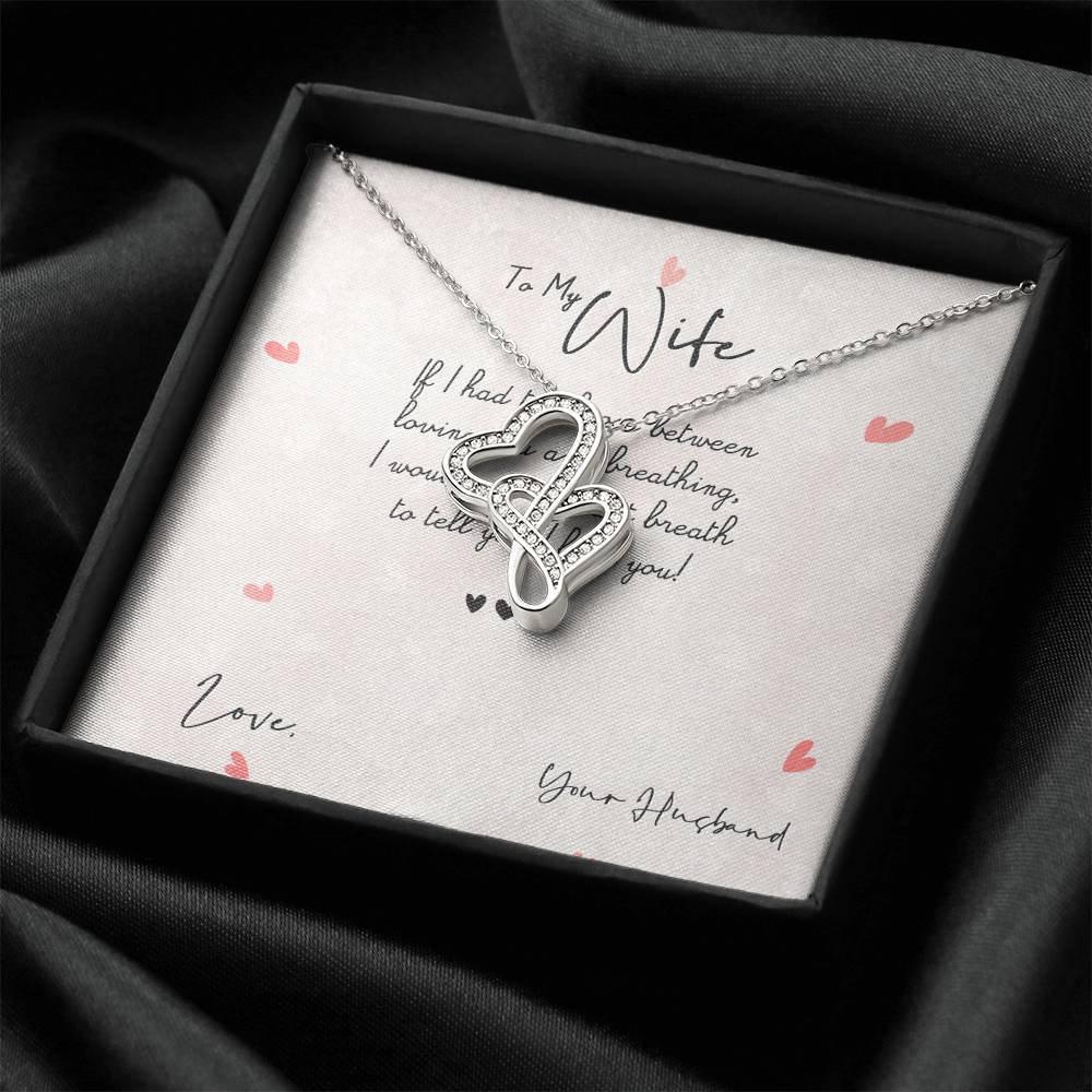 To My Wife Necklace From Husband Double Hearts Necklace