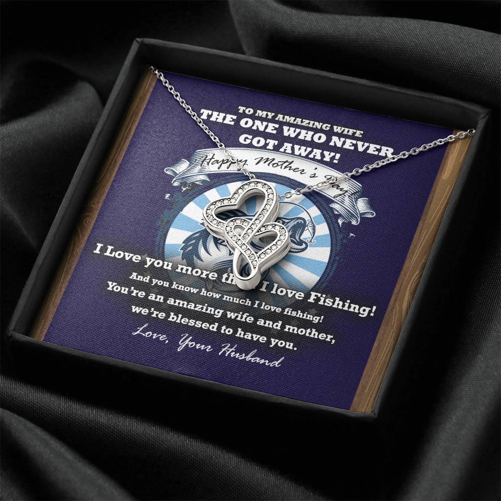 The One Who Never Got Away - Mother's Day Necklace - Wife Christmas Gift Wife Christmas Gift From Husband Wife Christm Double Hearts Necklace