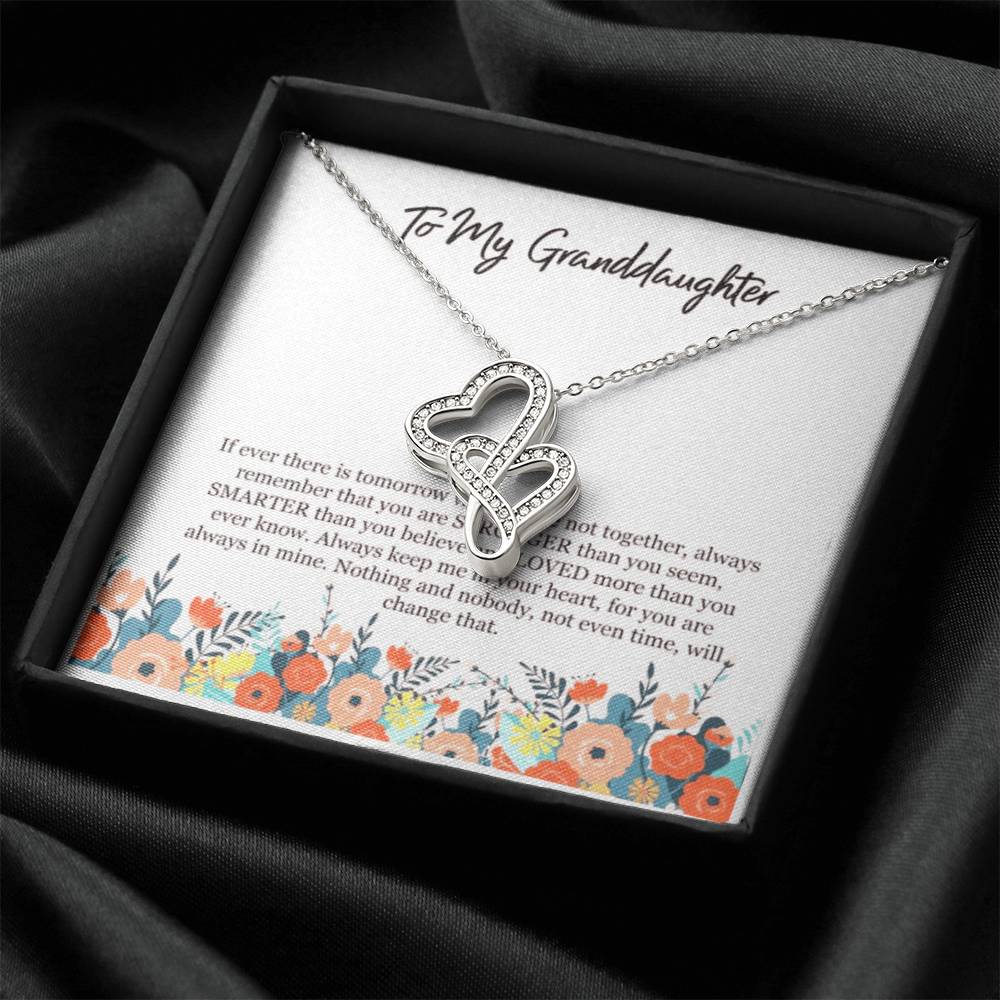 To My Granddaughter Necklace 1 Double Hearts Necklace