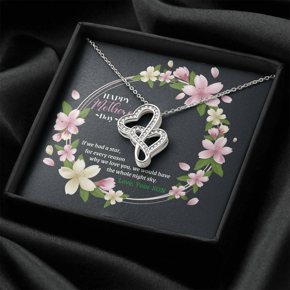 Happy Mother's Day  Double Hearts Necklace