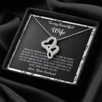 To My Beautiful Wife From The Moment We Met - Floral Double Hearts Necklace