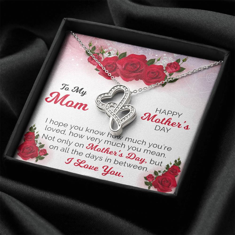 Happy Mother's Day Double Hearts Necklace