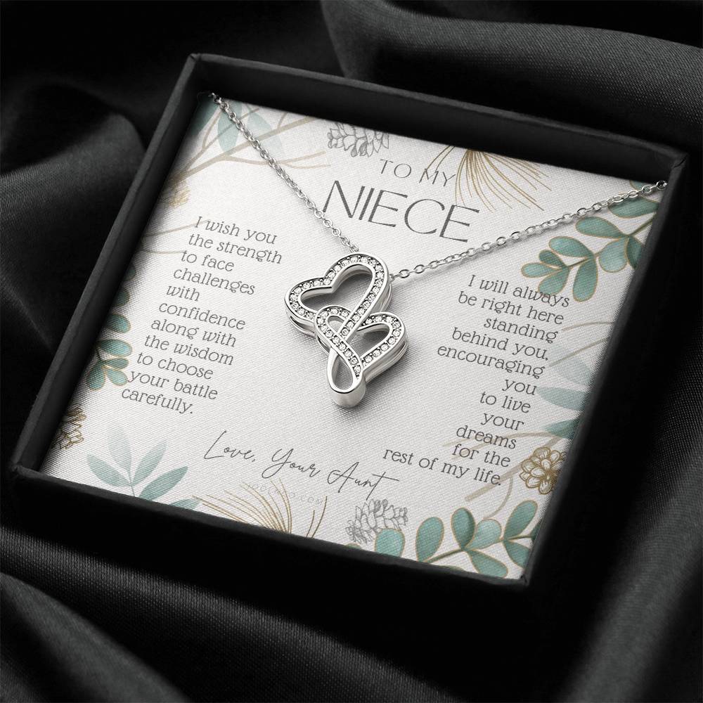 To My Niece Live Your Dreams Gift For Niece From Aunt Niece Birthday Graduation Christmas Present Double Hearts Necklace
