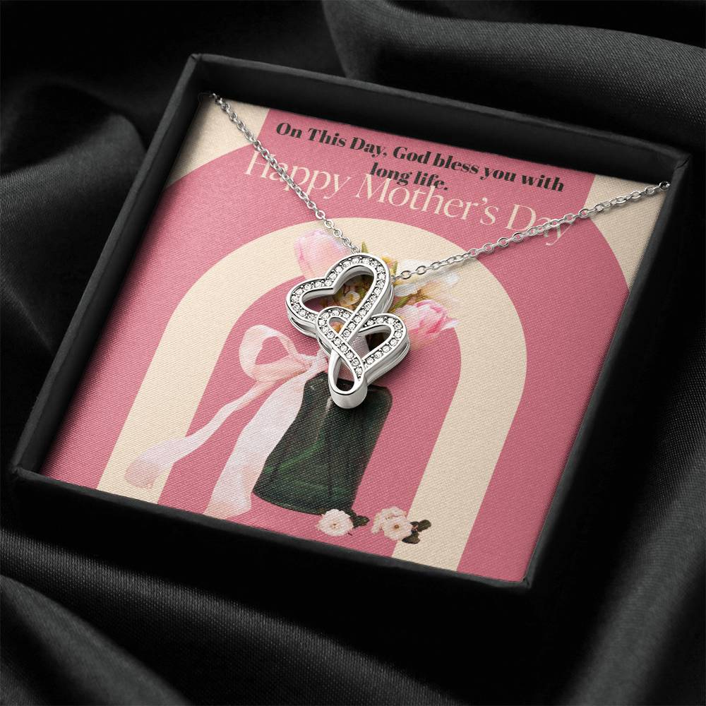 Happy Mother's Dayike Mens Production 1 Double Hearts Necklace