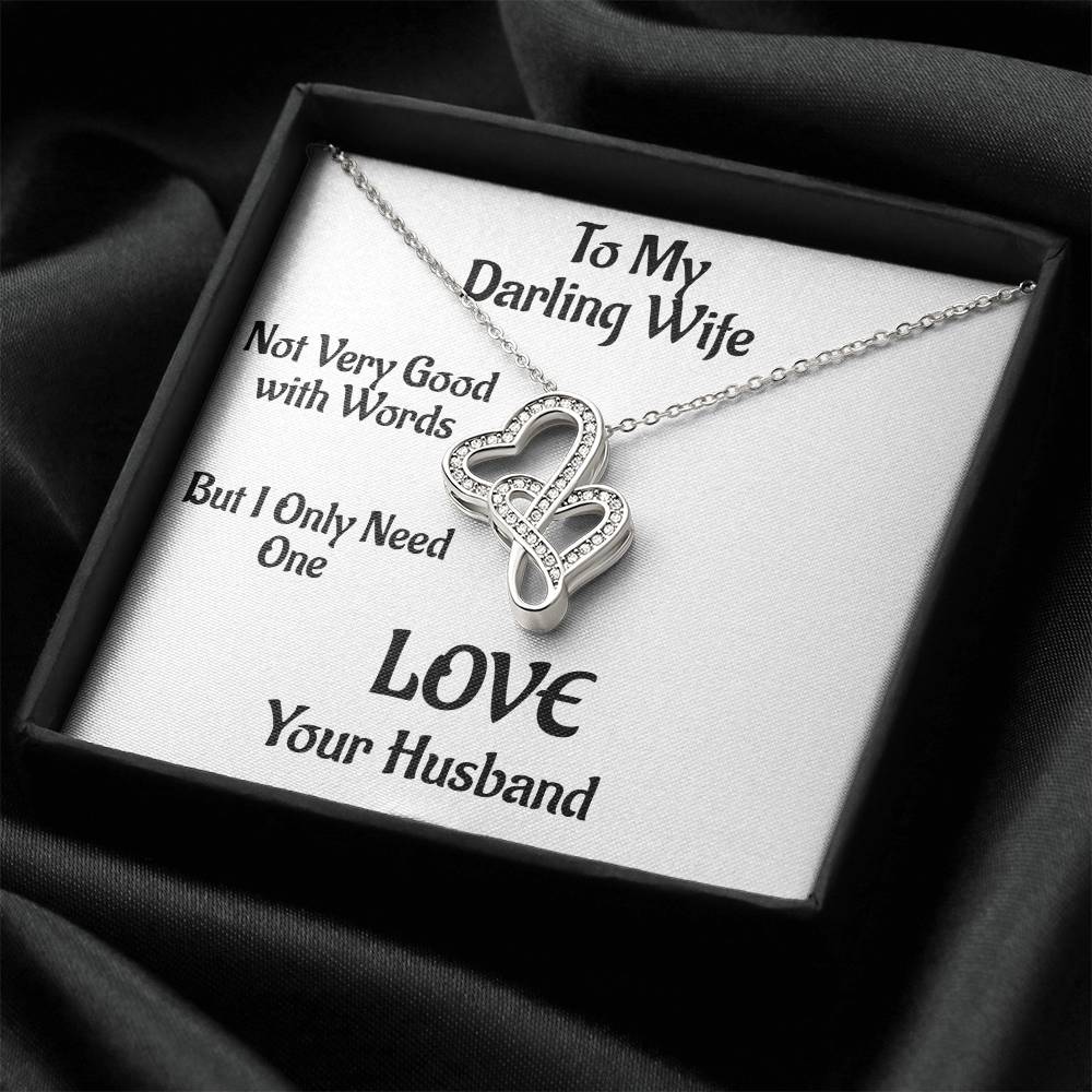 Love Pendant  Double Hearts  Intertwined Hearts  Husband To Wife  Gift Double Hearts Necklace