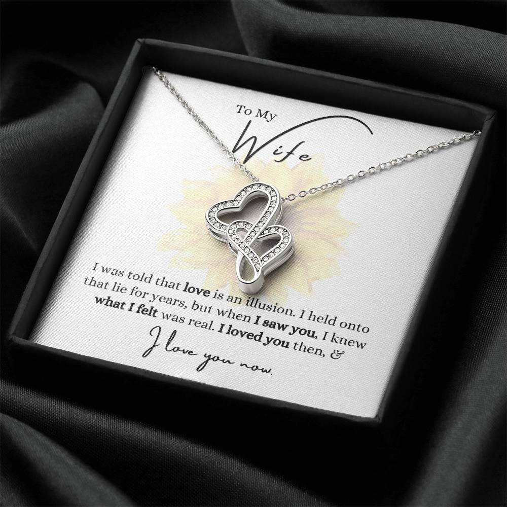 Husband To Wife - Necklace For Gift 1 Double Hearts Necklace