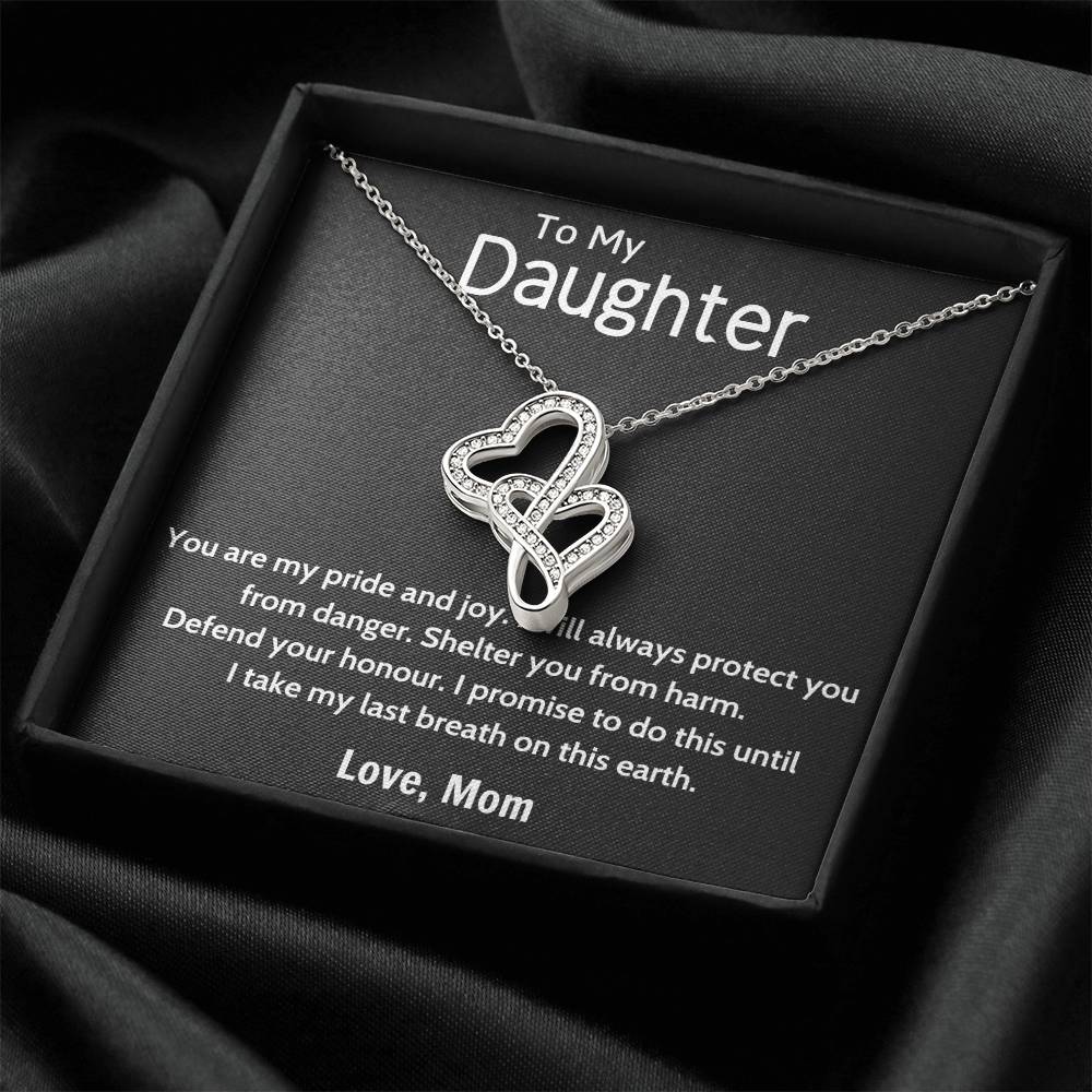Daughter Gift Necklace Daughter Birthday Gift Gift For Daughter Daughter Jewelry 10 Double Hearts Necklace
