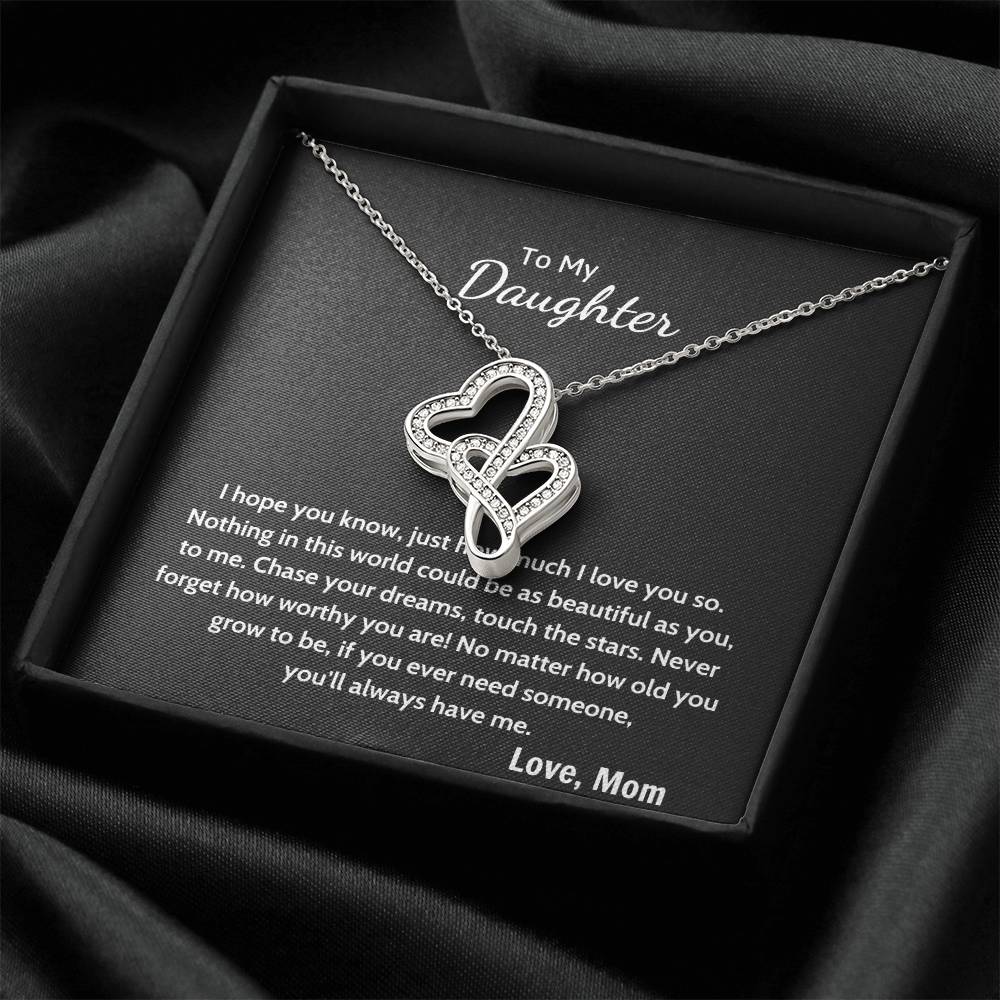 Daughter Gift Necklace Daughter Birthday Gift Gift For Daughter Daughter Jewelry 3 Double Hearts Necklace