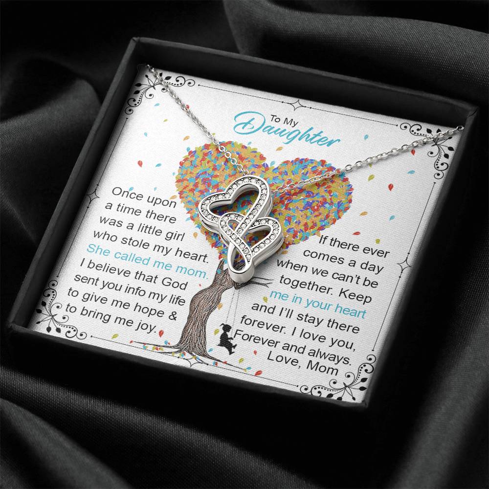 To My Daughter  1 Double Hearts Necklace