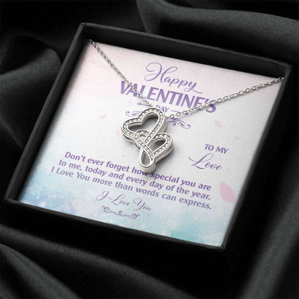 To My Wife - How Special You Are - Necklace Double Hearts Necklace