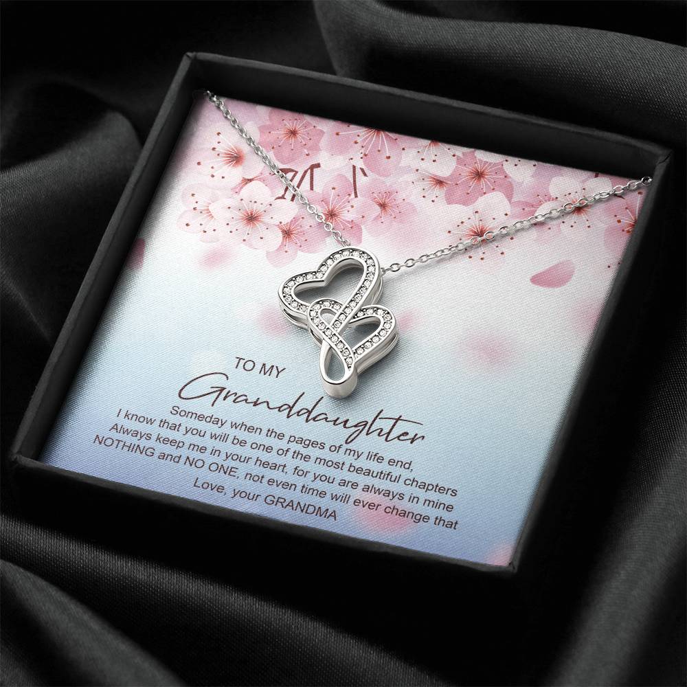 Someday When The Pages Of My Life End - Best Gift For Granddaughter Double Hearts Necklace