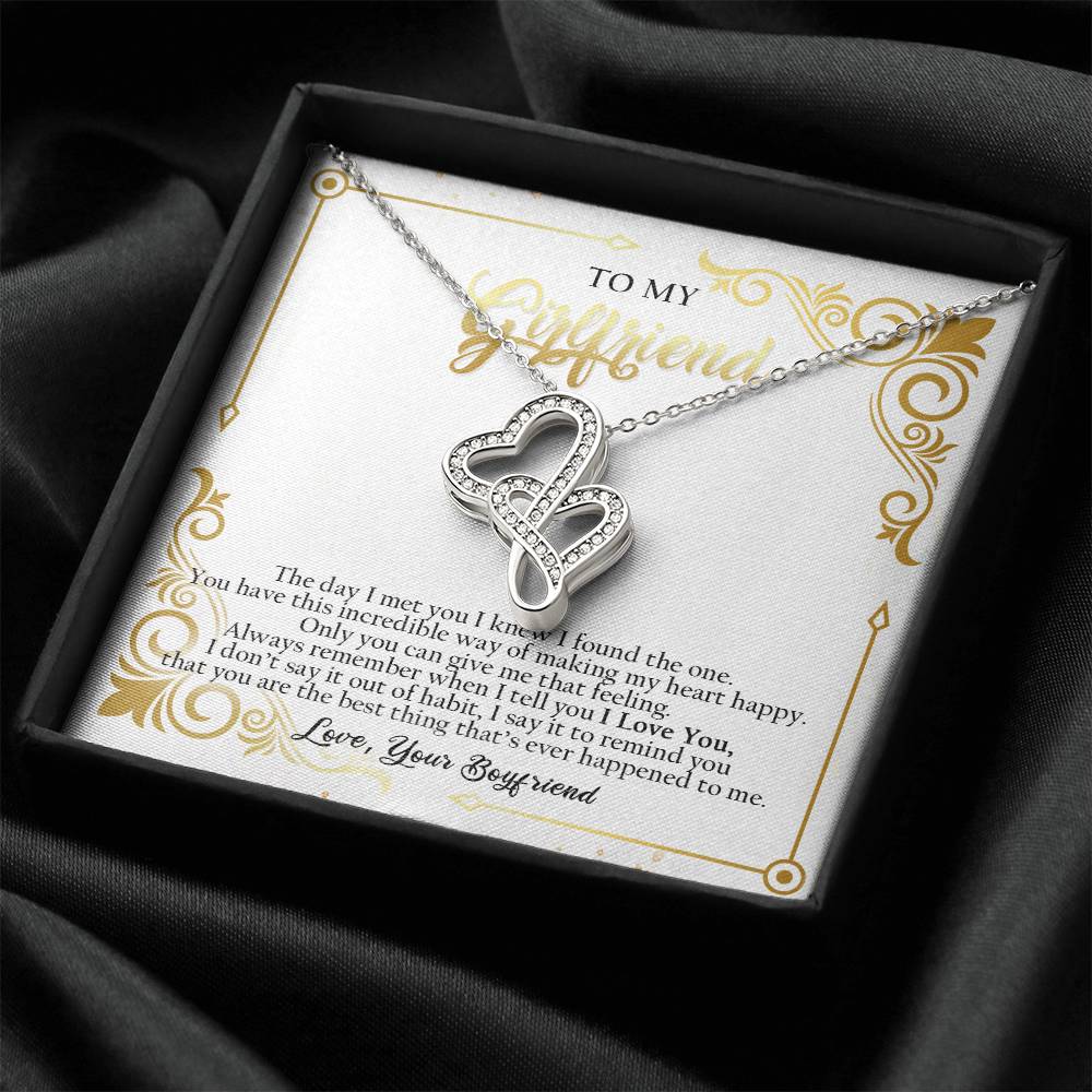 To My Girlfriend -  - G01 Double Hearts Necklace