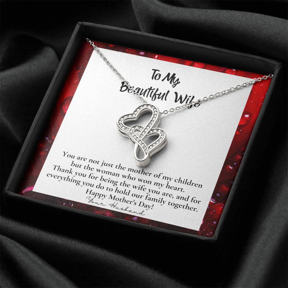 Gift For Wife Necklace Double Hearts Necklace