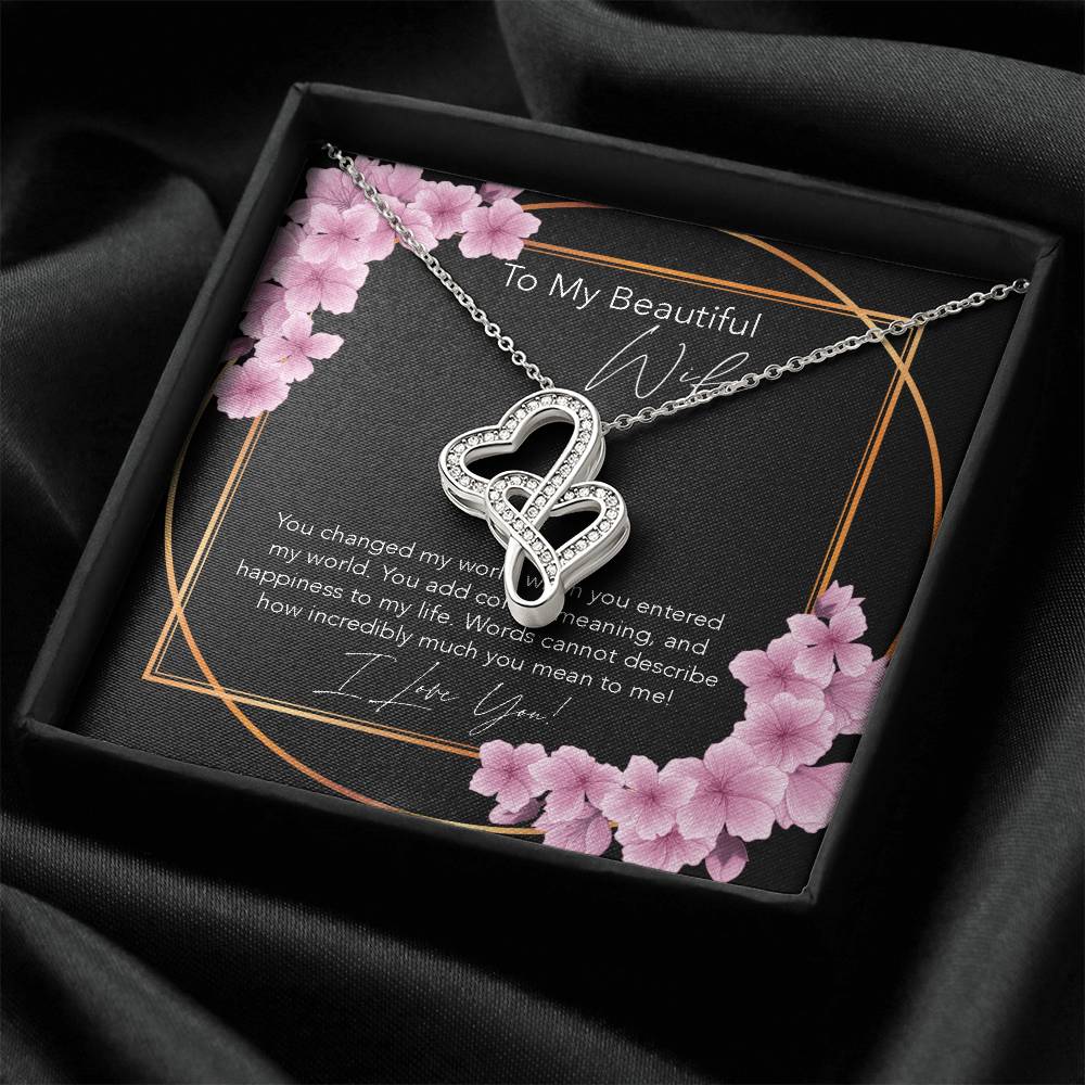 Joined Hearts Necklace Wife Gift Birthday Gift For Wife To My Wife Wife Jewelry Anniversary Necklace Sentimental Double Hearts Necklace