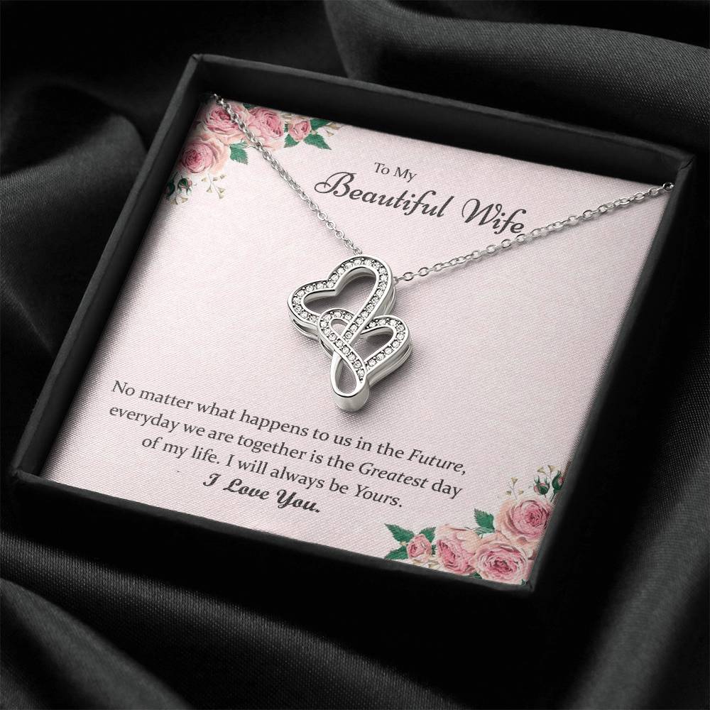 Perfect Gift For Wife 1 Double Hearts Necklace