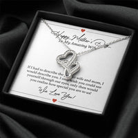 Perfect Wife And Mom Mother's Day Necklace - To My Amazing Wife Gifts - Amazing Wife Double Heart Necklace-Anniversary Double Hearts Necklace