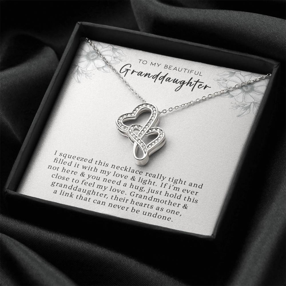 Grandmother & Granddaughter - Hearts As One Necklace Double Hearts Necklace
