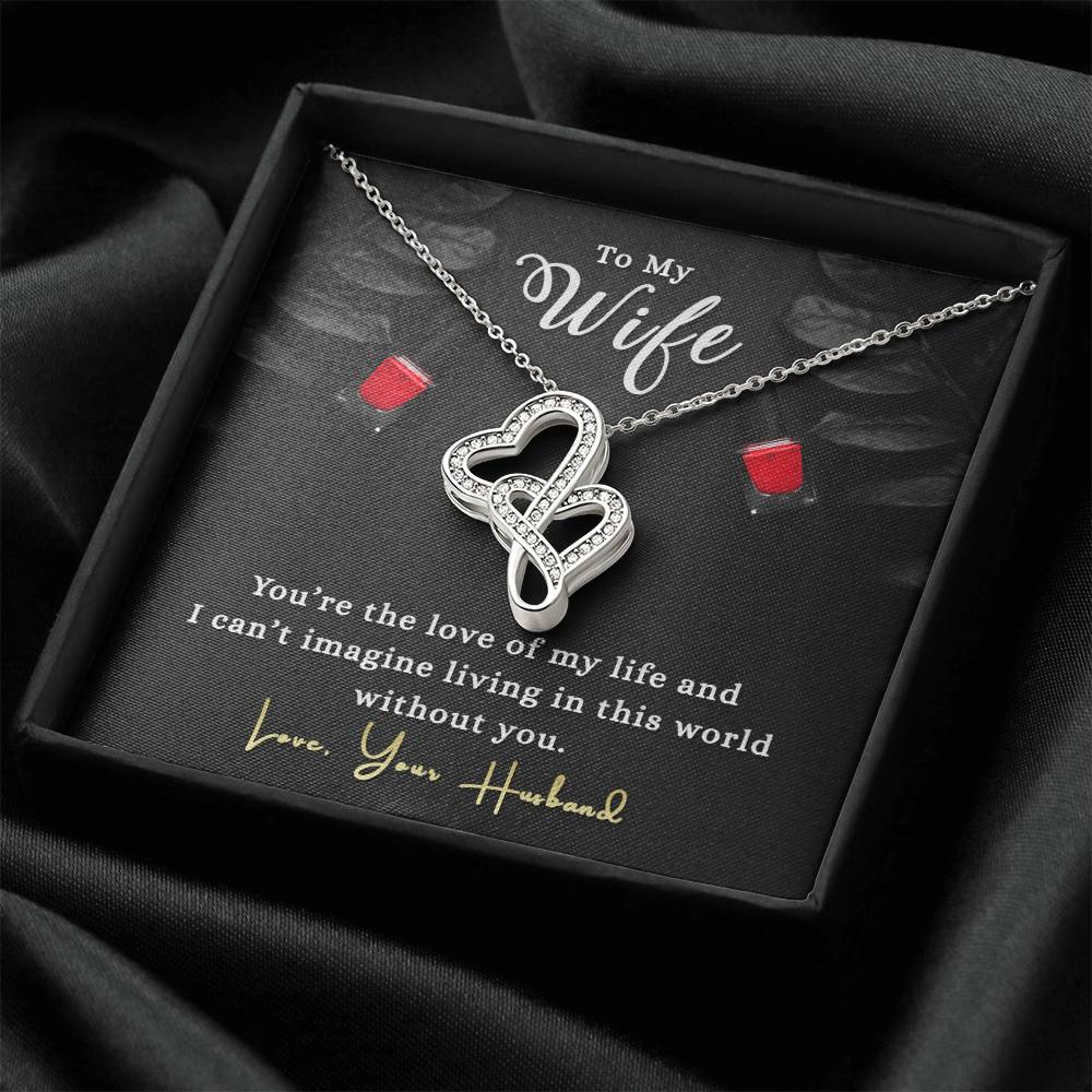 Husband To Wife -  For Gift Double Hearts Necklace