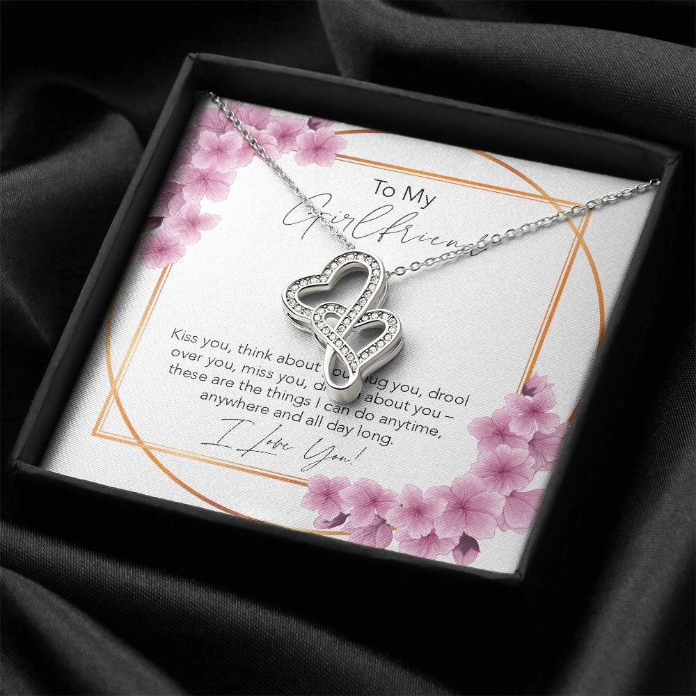 Joined Hearts Necklace To My Girlfriend Necklace For Girlfriend Girlfriend Jewelry Girlfriend Gift Anniversary Gift Fo Double Hearts Necklace