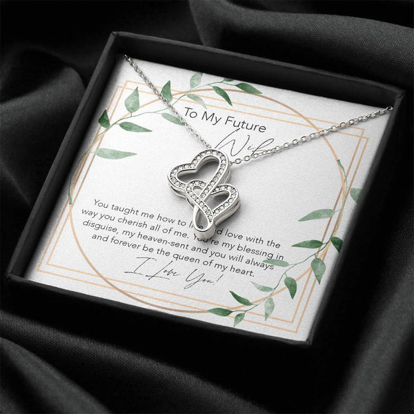 Joined Hearts Necklace Future Wife Gift Birthday Gift For Fiancee Engagement Birthday Gift Future Wife Jewelry First D Double Hearts Necklace