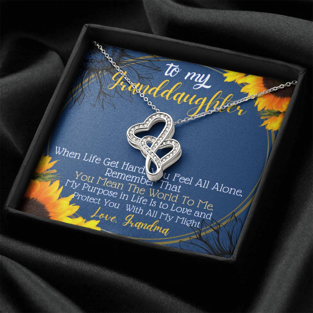 To My Granddaughter Necklace Love Nana Granddaughter Gift From Grandmother To Granddaughter Granddaughter Gift From Na Double Hearts Necklace