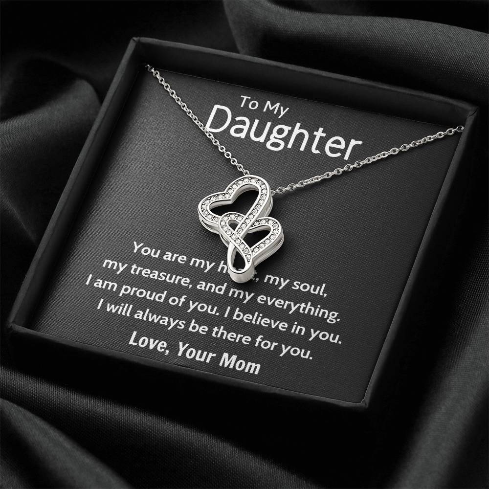 Daughter Gift Necklace Daughter Birthday Gift Gift For Daughter Daughter Jewelry 7 Double Hearts Necklace