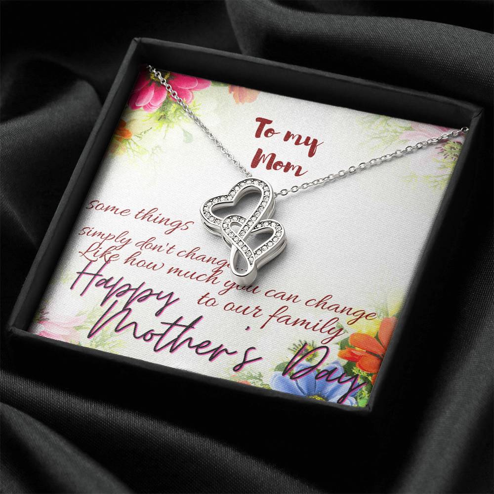 Mother's Day Necklace Gift For Mom Mothers Day Gift To My Mom Necklace For Mom Mom's Day Gift Mother Day Gift Set Double Hearts Necklace